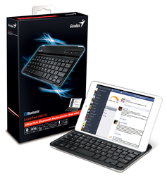 Genius Luxepad i9010 Wireless Ultra-Thin Keyboard for Ipad Mini with Built-in Battery US CB, Black